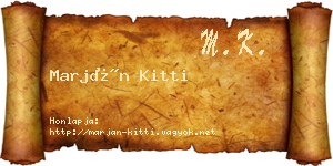 Marján Kitti névjegykártya