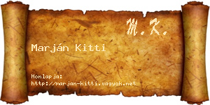 Marján Kitti névjegykártya